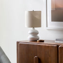 Contract furniture - White Sculptured Ceramic Table Lamp - www.oroatrade.com