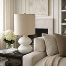 Contract furniture - White Sculptured Ceramic Table Lamp - www.oroatrade.com