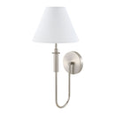 Modern European furniture - White Linen Silver Wall Lamp - www.oroatrade.com