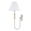 Modern European furniture - White Linen Silver Wall Lamp - www.oroatrade.com