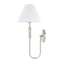 Modern European furniture - White Linen Silver Wall Lamp - www.oroatrade.com