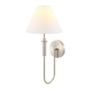 Modern European furniture - White Linen Silver Wall Lamp - www.oroatrade.com