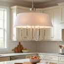 Modern European furniture -  White Linen 5-Light Chandelier - www.oroatrade.com