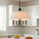 Modern European furniture -  White Linen 5-Light Chandelier - www.oroatrade.com