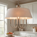 Modern European furniture -  White Linen 5-Light Chandelier - www.oroatrade.com