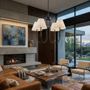 Modern European furniture -  White Linen 4-Light Chandelier - www.oroatrade.com
