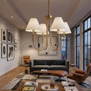 Modern European furniture -  White Linen 4-Light Chandelier - www.oroatrade.com