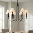 Modern European furniture - White Linen 6-Light Chandelier - www.oroatrade.com