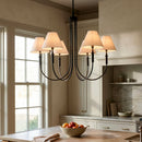 Modern European furniture - White Linen 6-Light Chandelier - www.oroatrade.com