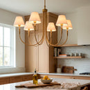 Modern European furniture - Linen Shade 6-Light Chandelier - www.oroatrade.com