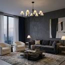 Modern European furniture - Linen Shade 8-Light Chandelier - www.oroatrade.com