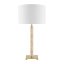 Contract furniture - White Linen Accent Table Lamp - www.oroatrade.com