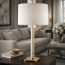 Contract furniture - White Linen Accent Table Lamp - www.oroatrade.com