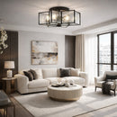 Hospitality furniture - Iron-Framed Frosted Glass Ceiling Lamp - www.oroatrade.com