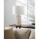 Contract furniture - White Organic Textured Table Lamp - www.oroatrade.com