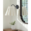 Contract furniture - Pleated Cream Linen Wall Lamp - www.oroatrade.com