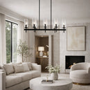 Contract furniture - 8-Light Glass Linear Chandelier - www.oroatrade.com