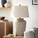 Hospitality furniture - Embossed Pattern Ceramic Table Lamp - www.oroatrade.com