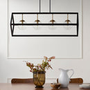 Hospitality furniture - Black Iron Framed 4-Light Chandelier - www.oroatrade.com