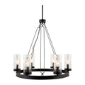 Modern European furniture -  Cylindrical Glass 8-Light Chandelier S - www.oroatrade.com