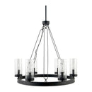 Modern European furniture -  Cylindrical Glass 8-Light Chandelier S - www.oroatrade.com