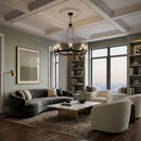 Modern European furniture -  Cylindrical Glass 8-Light Chandelier L  - www.oroatrade.com