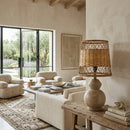 Modern European furniture - Brown Rattan Accent Table Lamps (2) - www.oroatrade.com