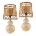 Modern European furniture - Brown Rattan Accent Table Lamps (2) - www.oroatrade.com