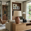 Contract furniture - Red Ceramic Accent Table Lamp - www.oroatrade.com