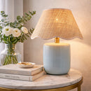 Modern European furniture - Scalloped Edge Seagrass Table Lamp - www.oroatrade.com