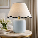 Contract furniture - Scalloped Linen Ceramic Table Lamp - www.oroatrade.com