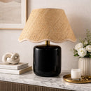 Scalloped Edge Seagrass Table Lamp | Kuda Home Marivela | oroatrade.com
