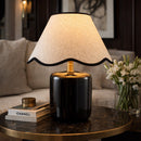 Contract furniture - Scalloped Linen Ceramic Table Lamp - www.oroatrade.com