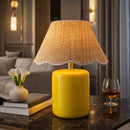 Modern European furniture - Scalloped Edge Seagrass Table Lamp - www.oroatrade.com
