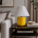 Contract furniture - Ceramic Pleated Linen Table Lamp - www.oroatrade.com