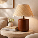 Scalloped Edge Seagrass Table Lamp | Kuda Home Marivela | oroatrade.com