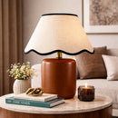 Contract furniture - Scalloped Linen Ceramic Table Lamp - www.oroatrade.com