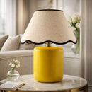 Contract furniture - Scalloped Linen Ceramic Table Lamp - www.oroatrade.com