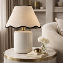 Contract furniture - Scalloped Linen Ceramic Table Lamp - www.oroatrade.com