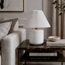 Contract furniture - Ceramic Pleated Linen Table Lamp - www.oroatrade.com