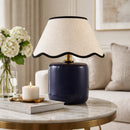 Contract furniture - Scalloped Linen Ceramic Table Lamp - www.oroatrade.com