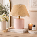Modern European furniture - Scalloped Edge Seagrass Table Lamp - www.oroatrade.com