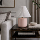 Contract furniture - Ceramic Pleated Linen Table Lamp - www.oroatrade.com