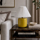 Contract furniture - Ceramic Pleated Linen Table Lamp - www.oroatrade.com