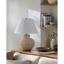 Contract furniture - White Rattan Base Table Lamp - www.oroatrade.com
