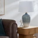 Modern European furniture - Two-Toned  Blue Ceramic Table Lamp - www.oroatrade.com