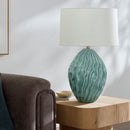 Hospitality furniture - Green Relief Ceramic Table Lamp - www.oroatrade.com