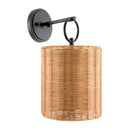 Contract furniture - Drum Rattan Shade Wall Lamp - www.oroatrade.com