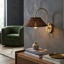 Contract furniture - Brown Rattan Shade Wall Lamp - www.oroatrade.com