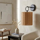 Contract furniture - Drum Rattan Shade Wall Lamp - www.oroatrade.com